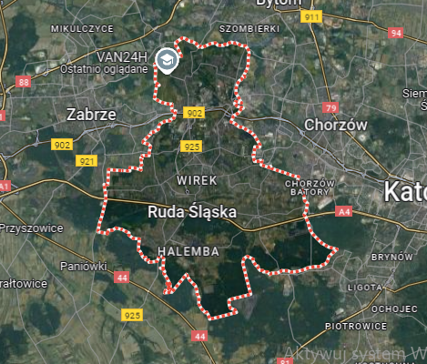 Mapa miasta Ruda Śląska